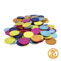 Chokolademønter i metalfolie_ farvemix