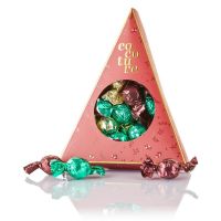 Cocoture trekantsæske med fyldte chokoladekugler_rød