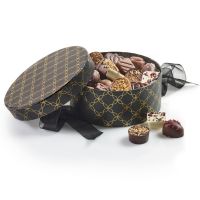 Rund Hatteæske -  Luksus chokolade 500g_motiv:  Sort Guld 2060-2305