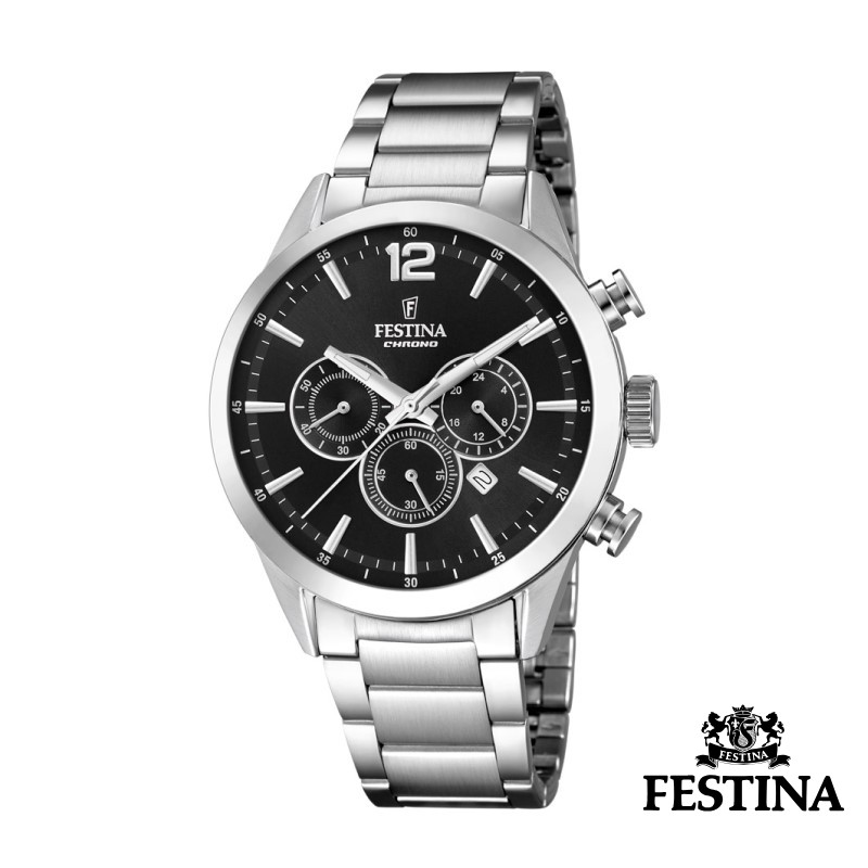 Festina CHRONO Herreur - sort skive & lænke