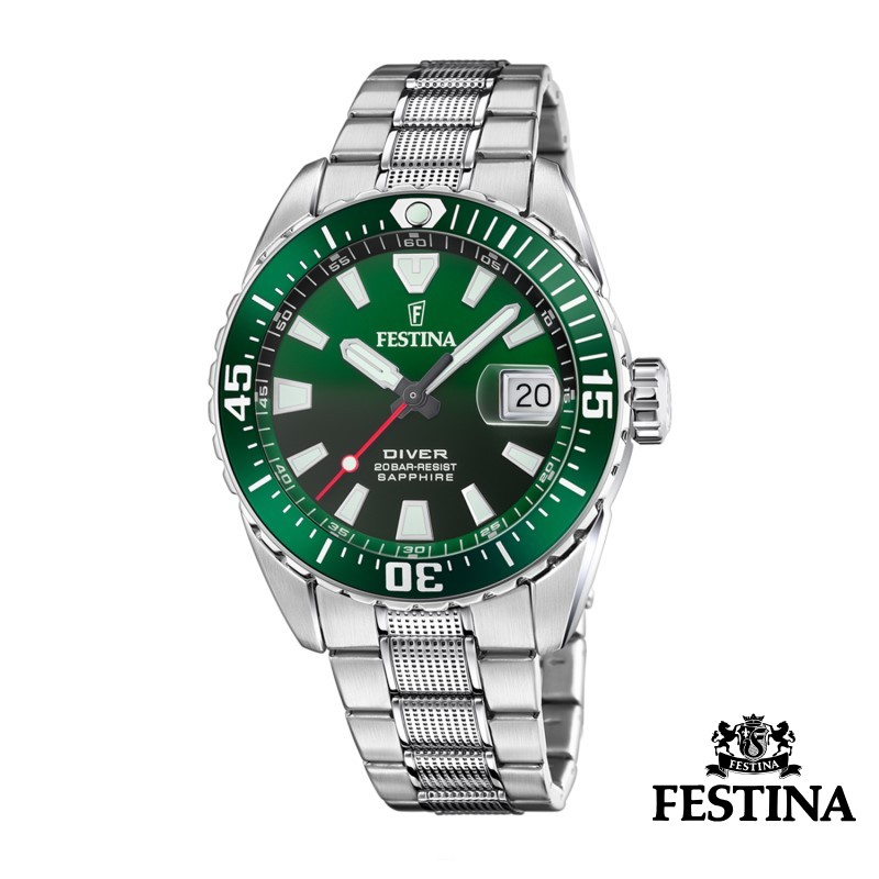 Festina Herreur - ORIGINAL DIVER - Grøn skive