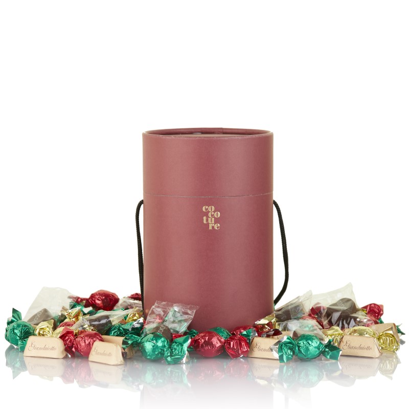 Cocoture tønde med  luksus julemix 1 kg_rød